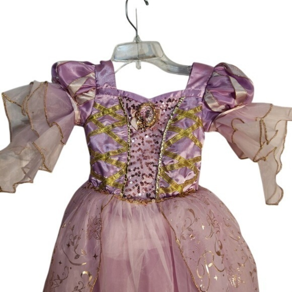 Disney Store Rapunzel Tangled Costume Dress Purple Gold Sequins Kids Size 4